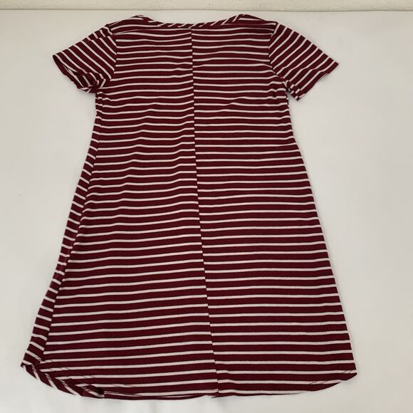 Due Time Maternity T-Shirt Dress Women S Red White Stripe Casual Preppy Nautical - Picture 2 of 7